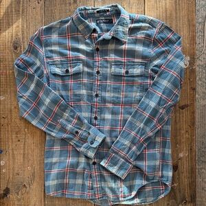 Lucky Brand Blue and Red Plaid Shirt
